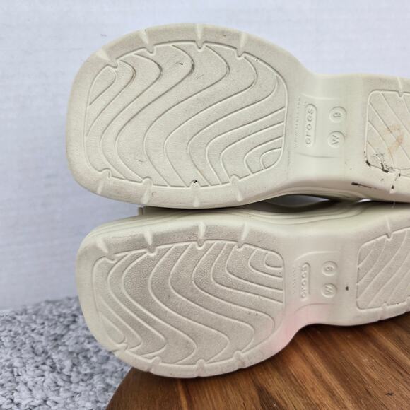 Crocs Skyline White Vanilla Double Strap Ankle Y2K Platform Square Toe Sandals - Picture 13 of 16